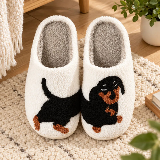 Chaussons chien teckel dessin