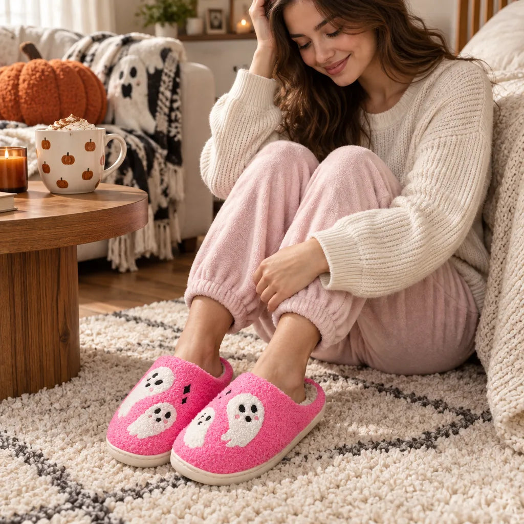 Chaussons fantôme mignon femme