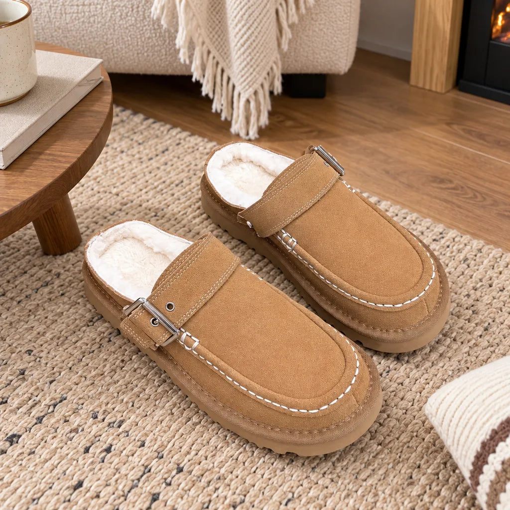 Pantoufles cuir mouton doublure