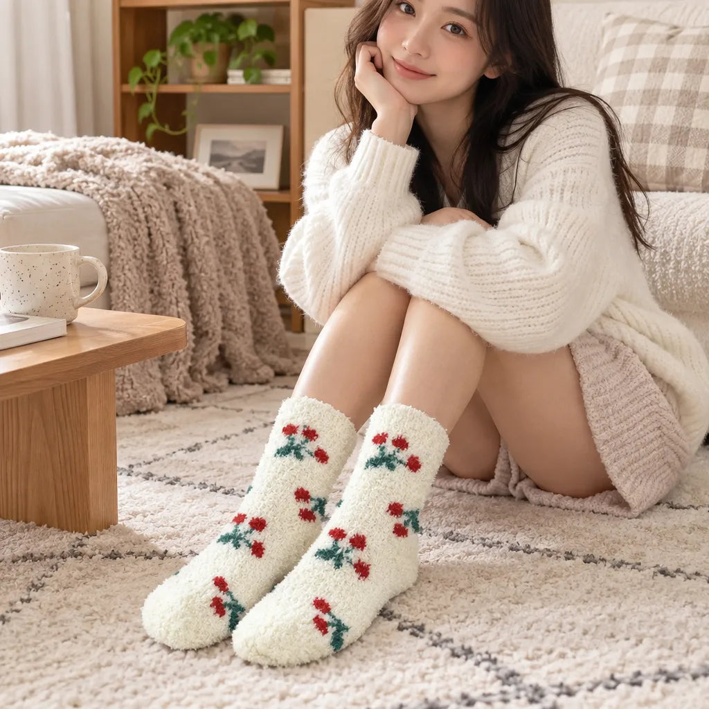 Chaussettes polaire corail femme