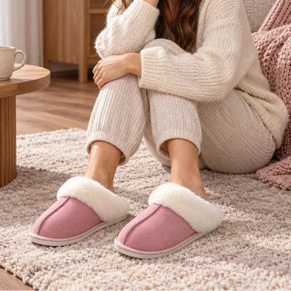 Pantoufles femme fourrure coton