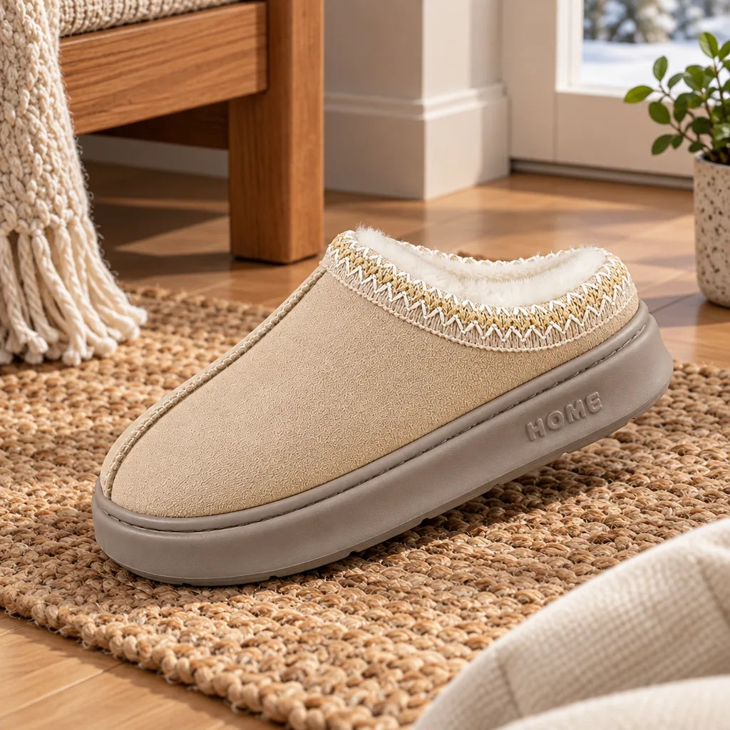 Pantoufles confortables femme hiver
