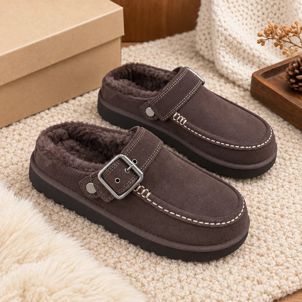 Pantoufles cuir mouton doublure
