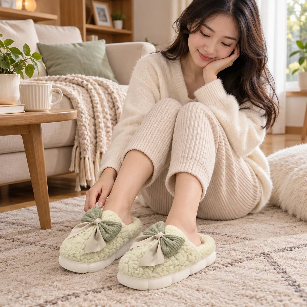 Pantoufles femme hiver coton