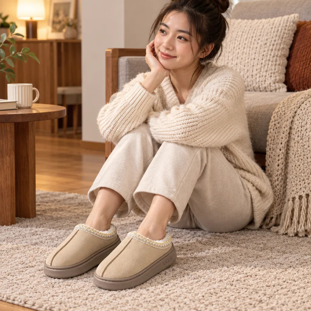 Pantoufles confortables femme hiver