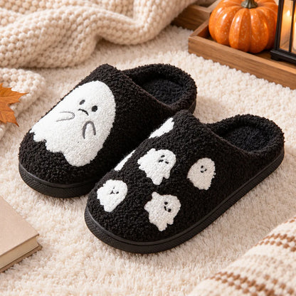 Chaussons fantôme peluche femme