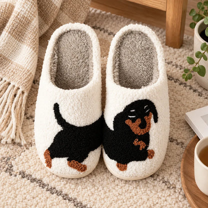 Chaussons chien teckel dessin